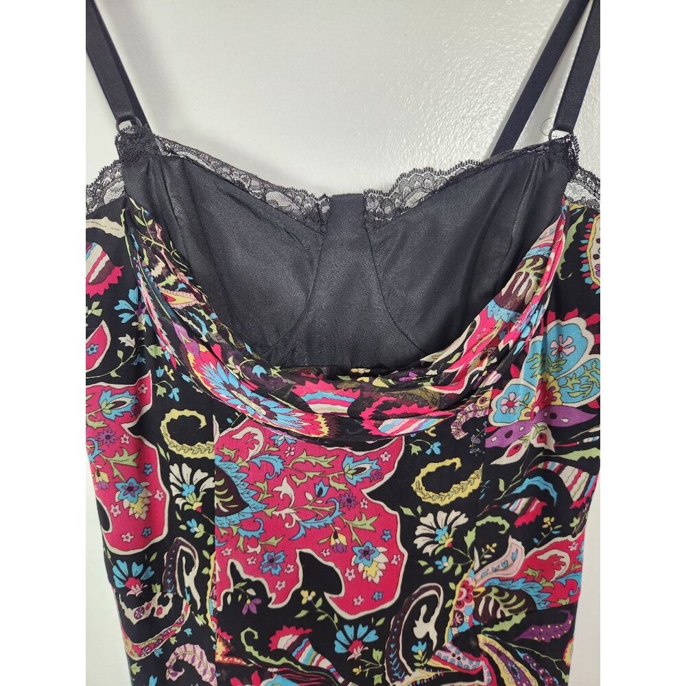 Vtg. ABS Collection Women's Sz. 8 Silk Paisley Midi Slip Dress - Picture 2 of 7